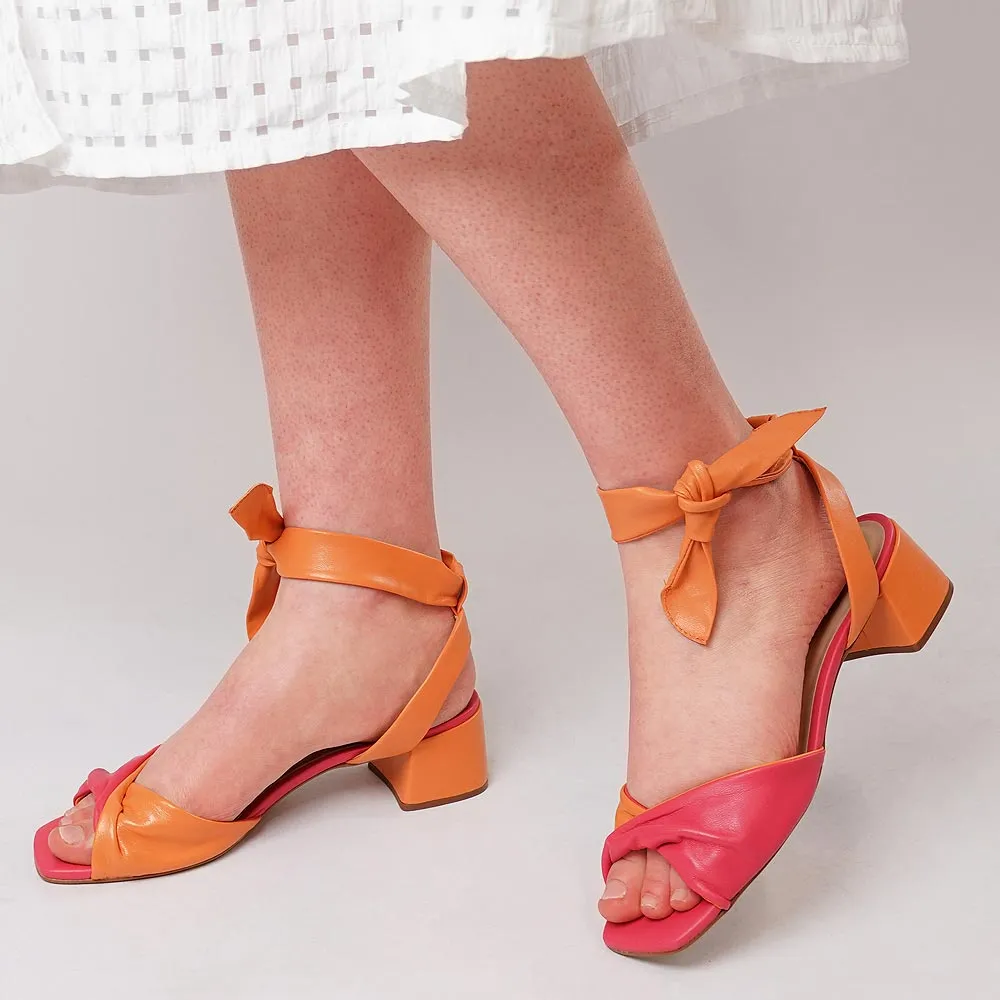 155347 Fuchsia/ Orange Heels