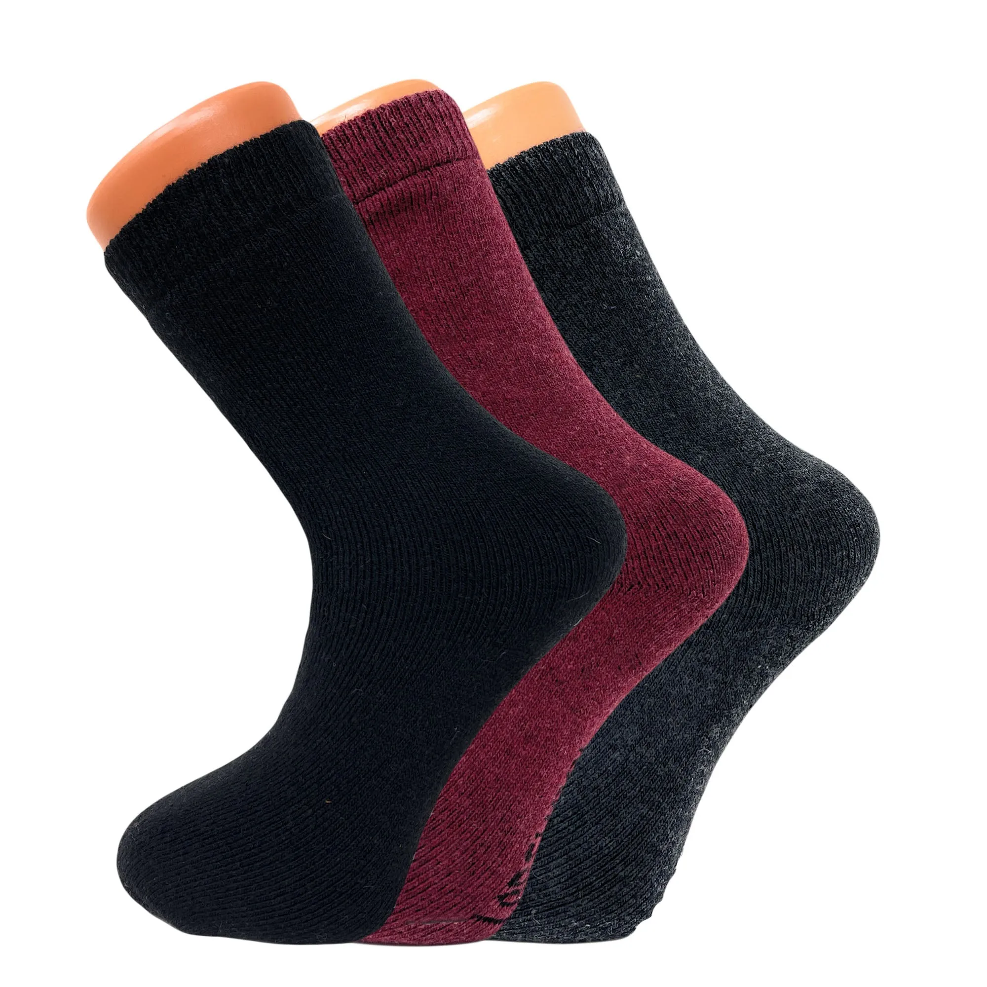 3 Pairs Women’s Thermal Wool Crew Socks – Cozy & Warm Winter Socks – Soft & Breathable – Size 5-7 by Mars Outlet Store LLC