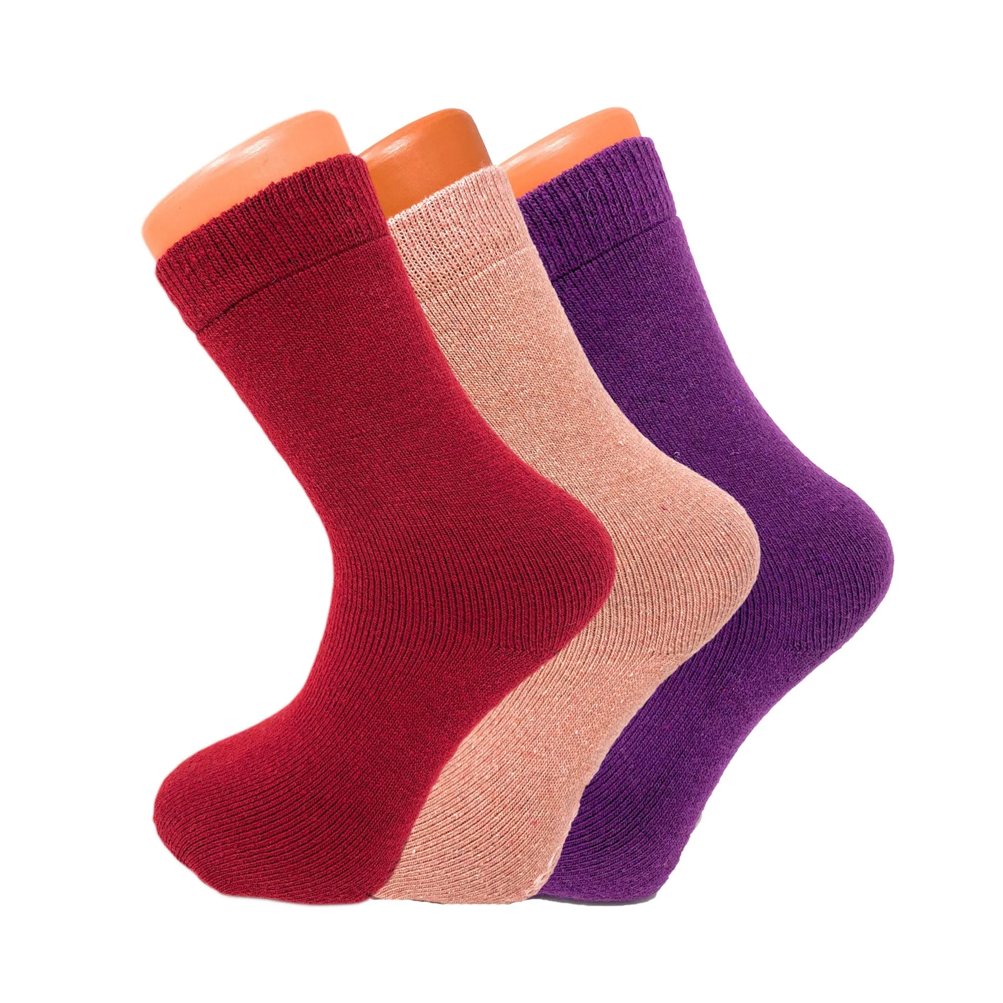 3 Pairs Women’s Thermal Wool Crew Socks – Cozy & Warm Winter Socks – Soft & Breathable – Size 5-7 by Mars Outlet Store LLC