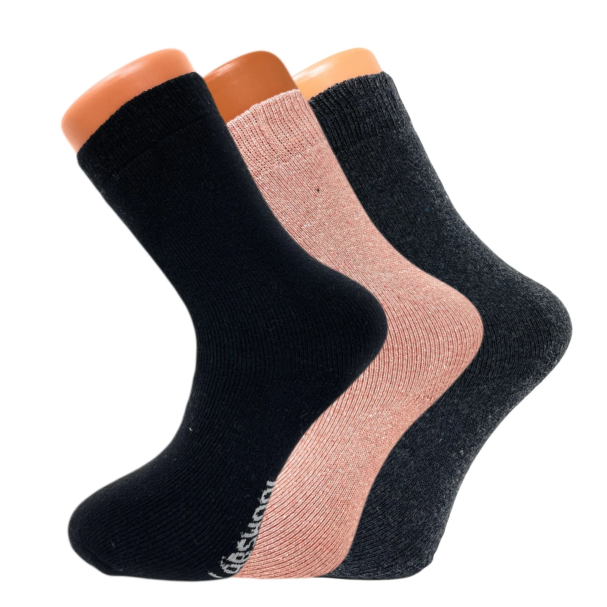 3 Pairs Women’s Thermal Wool Crew Socks – Cozy & Warm Winter Socks – Soft & Breathable – Size 5-7 by Mars Outlet Store LLC