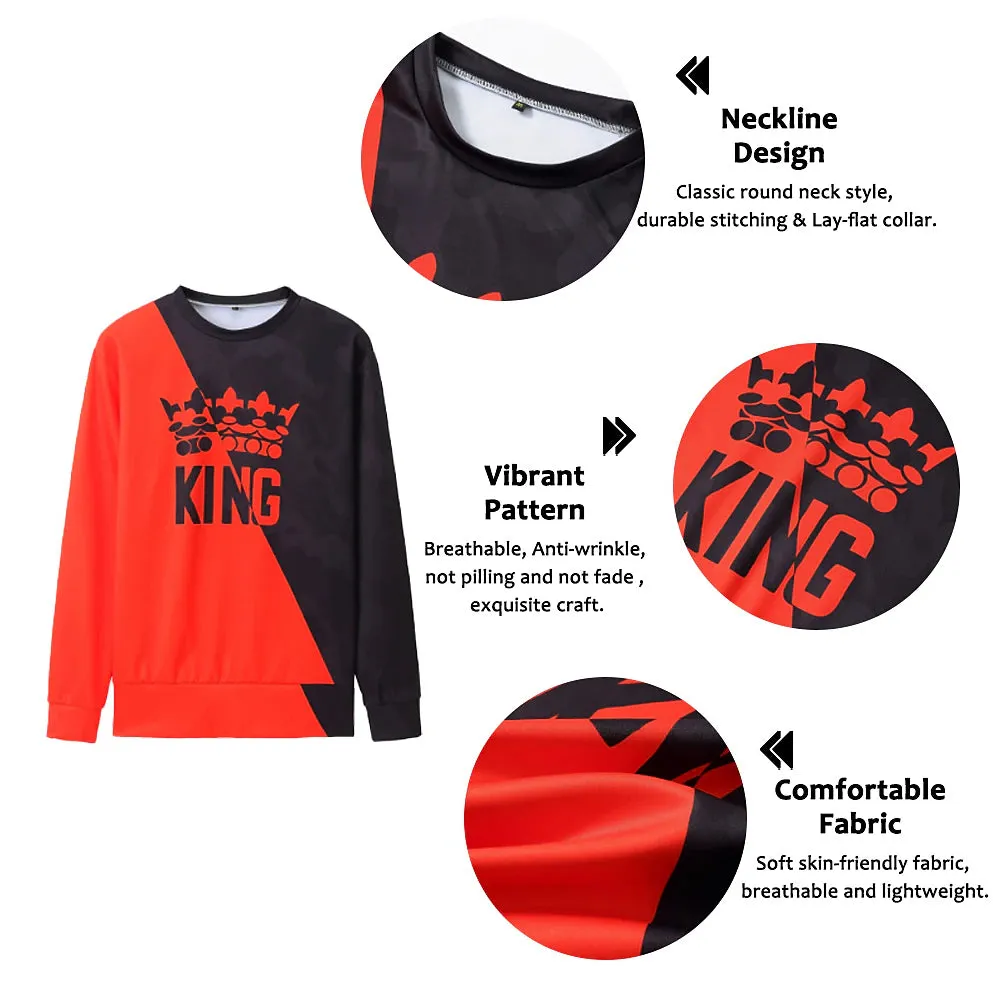 3D Printed Vertigo Men's Hoodie Sweatshirt Set - Black White Yellow Red - Crew Neck Graphic Splicing Print - Sports & Outdoor Casual 2 Piece Streetwear Sportswear - Spring Fall Fashion