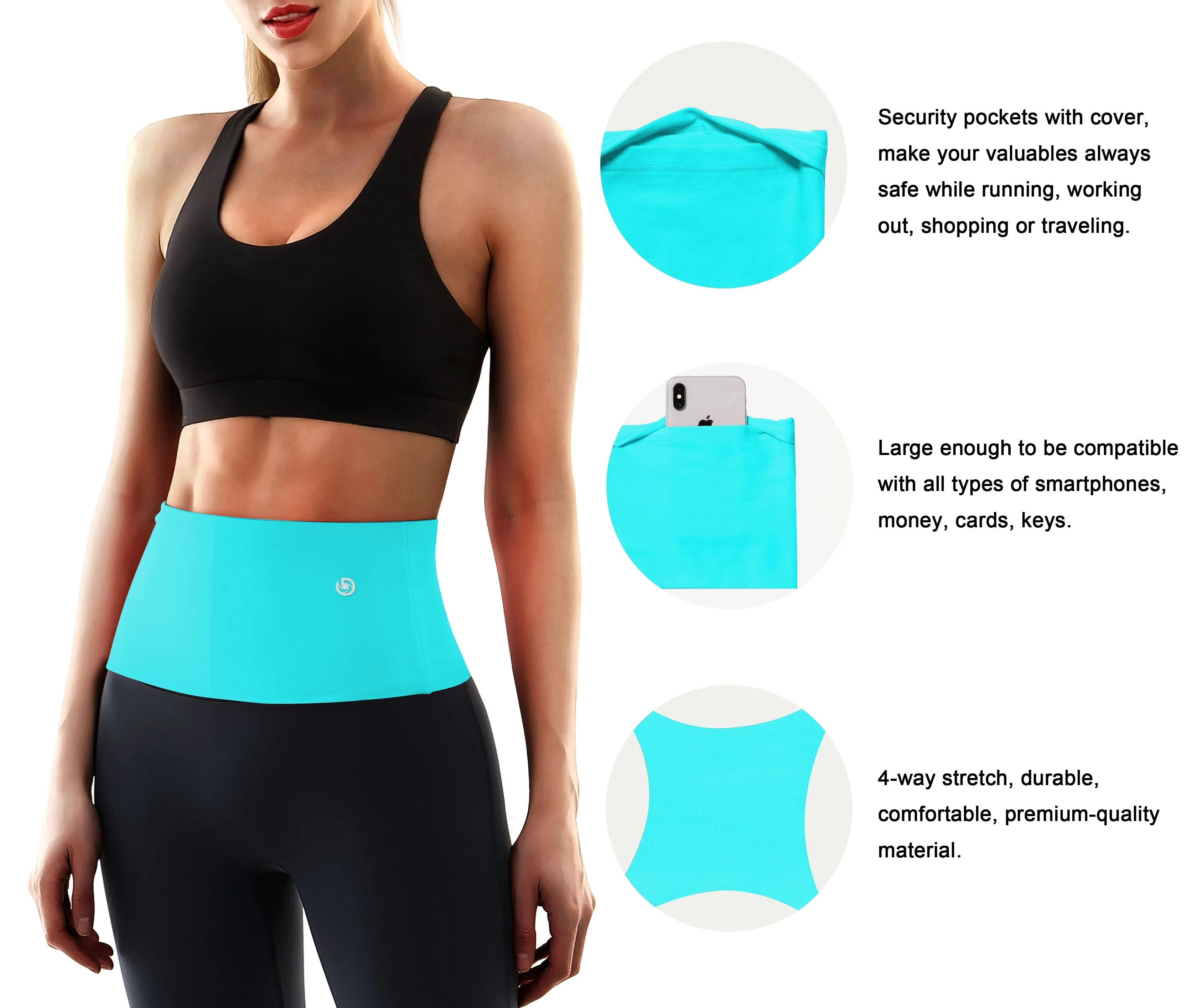 4 Pocket Sports Running Waist Pack aqua_Jogging