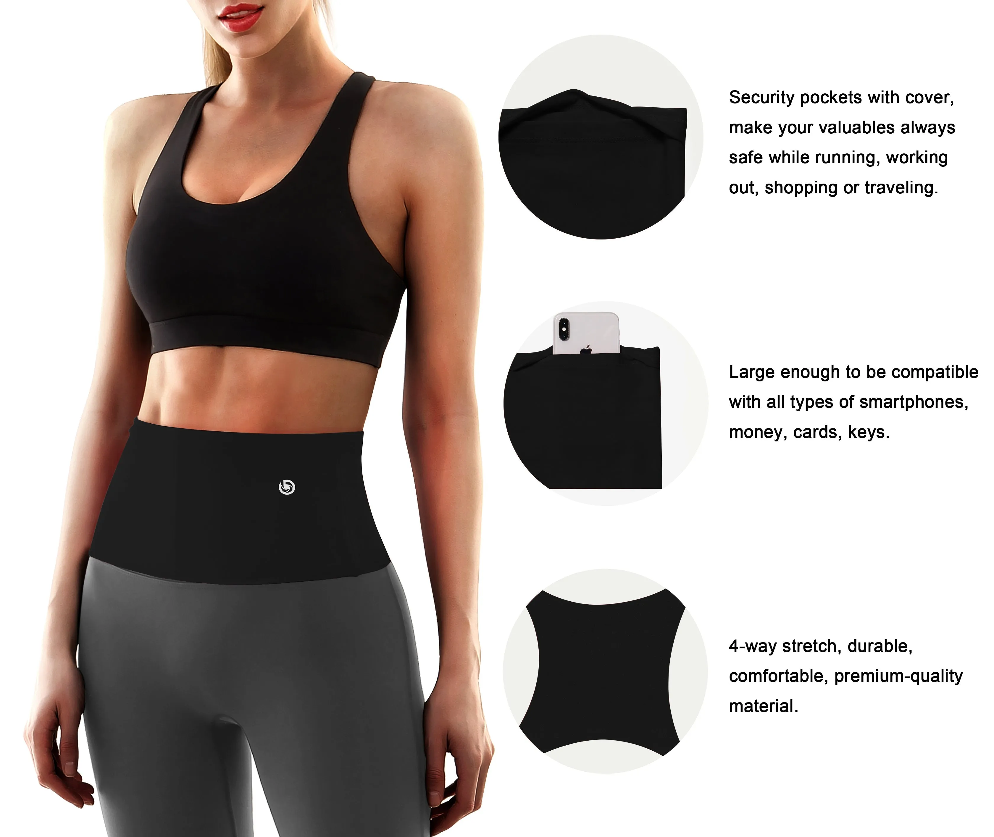 4 Pocket Sports Running Waist Pack black_Jogging