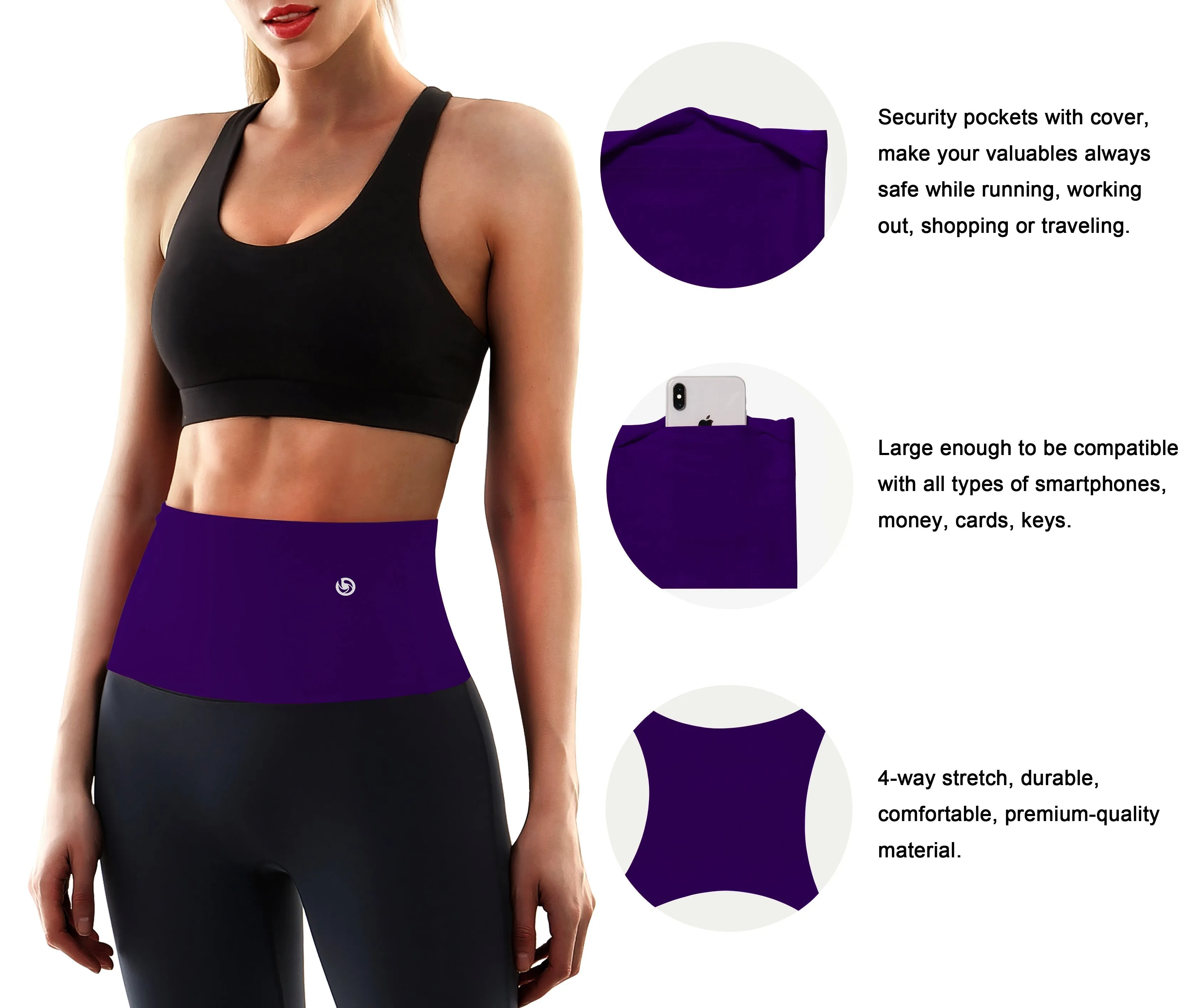 4 Pocket Sports Running Waist Pack eggplantpurple_Jogging