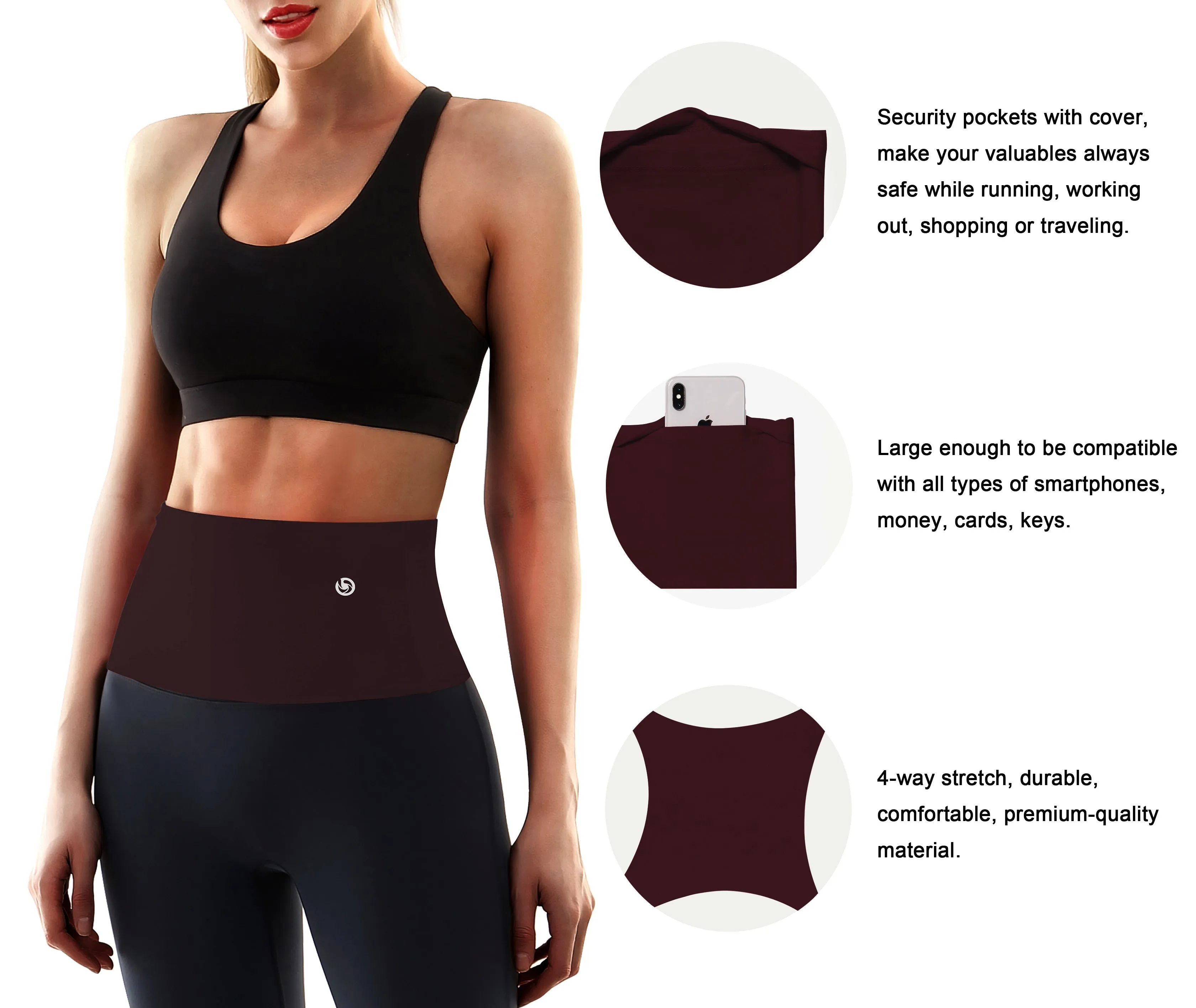 4 Pocket Sports Running Waist Pack mahoganymaroon_Jogging