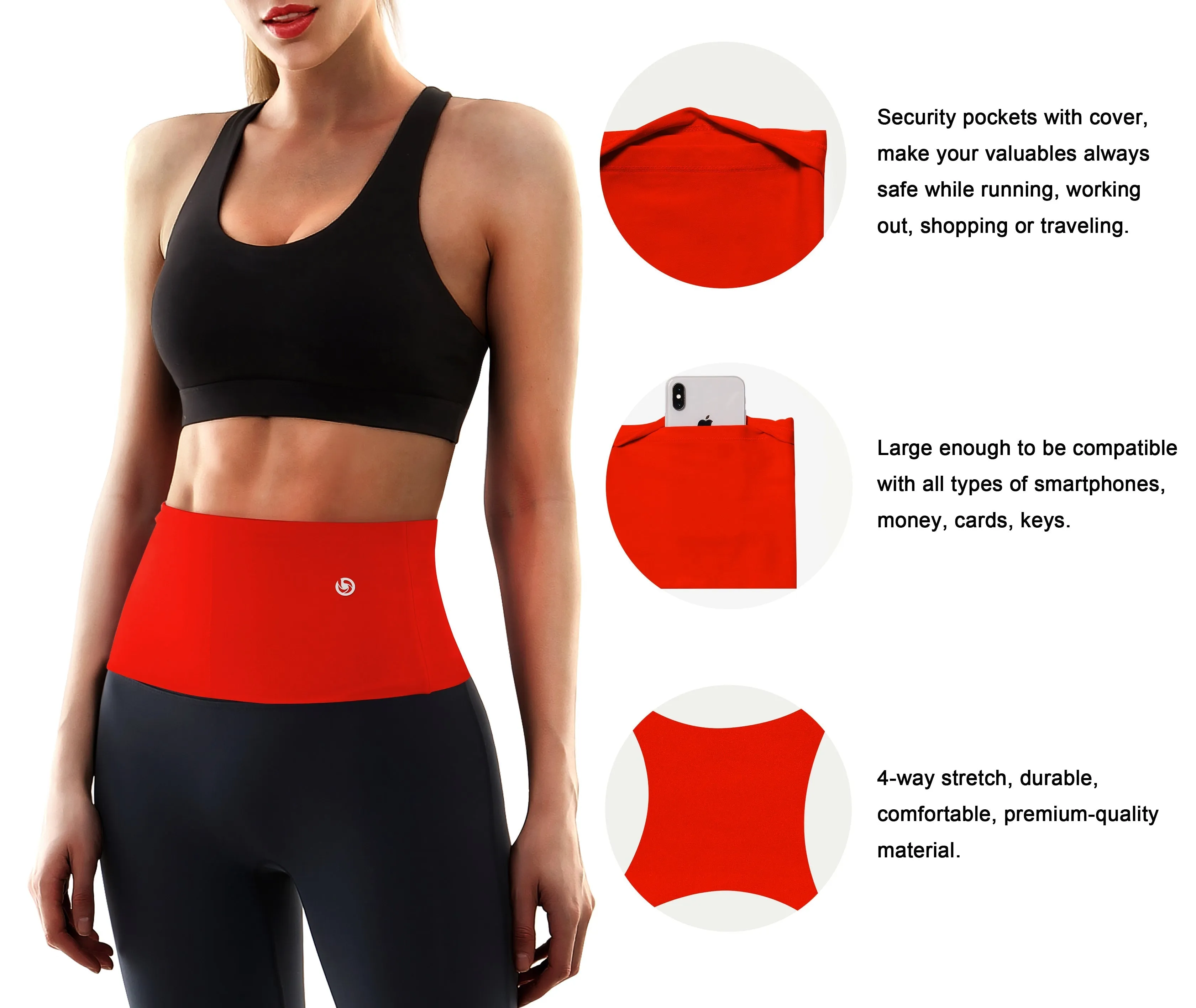 4 Pocket Sports Running Waist Pack scarlet_Jogging