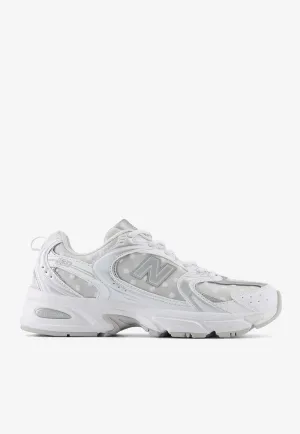 530 Low-Top Sneakers in White with Silver Metallic