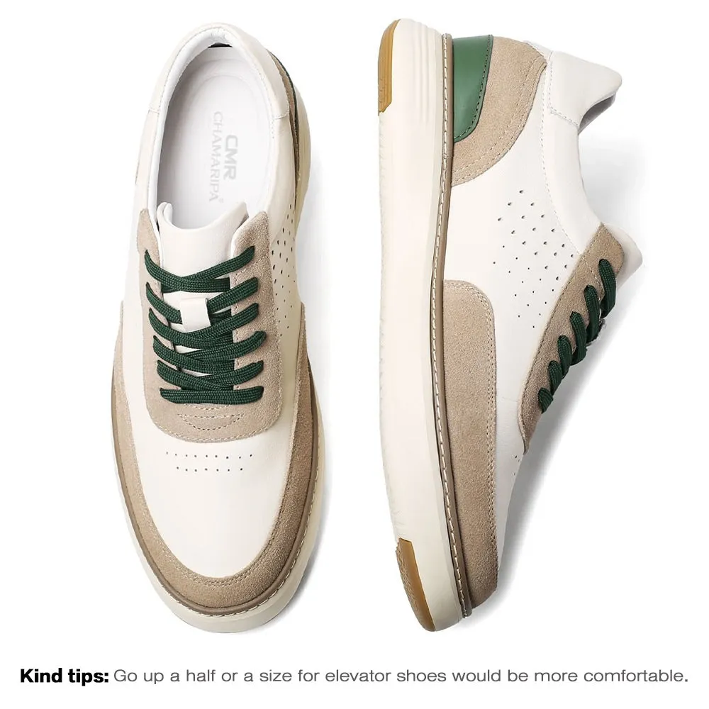 6 CM / 2.36 inches CMR CHAMARIPA Beige Elevator Sports Shoes for Men - Height Increasing Sneakers