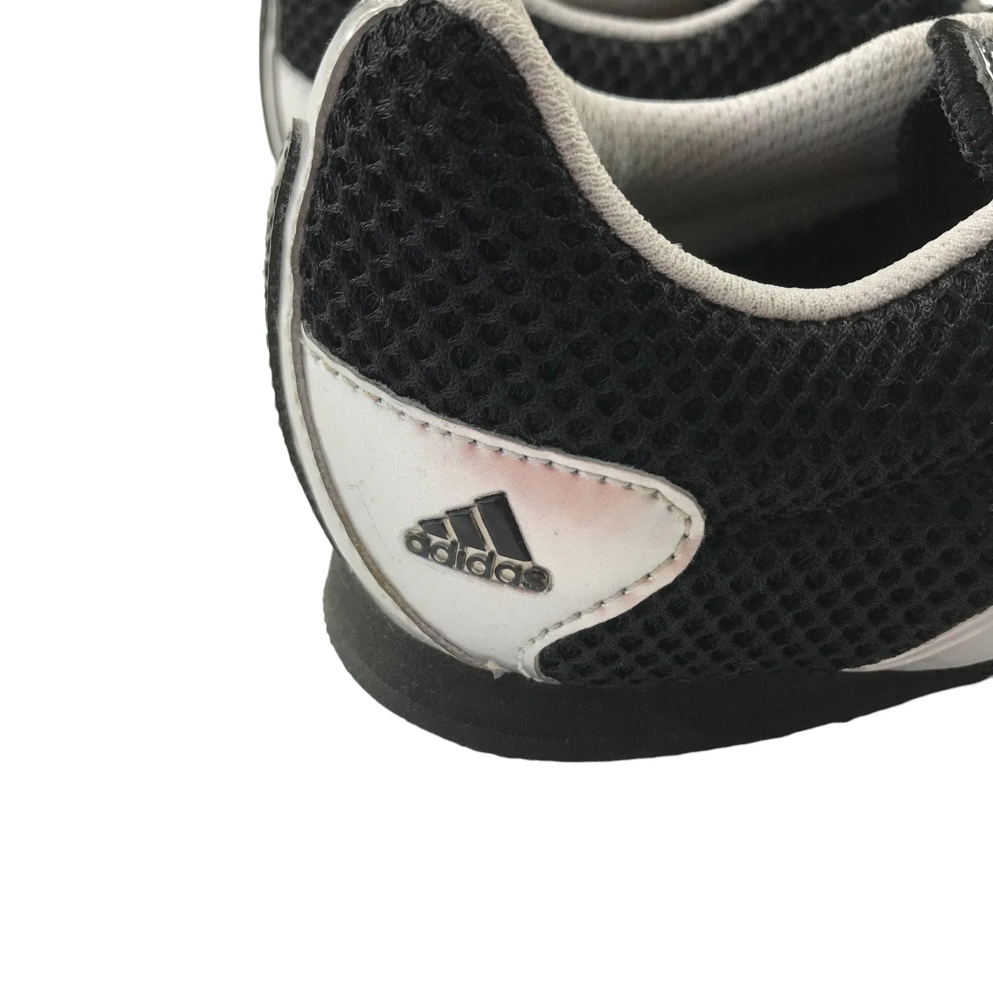 Adidas Track Running Sports Shoes Shoe Size 5.5 Black Silver and White Details Needs replacement Spikes