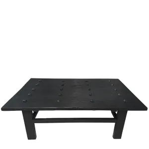 antique elm door coffee table black