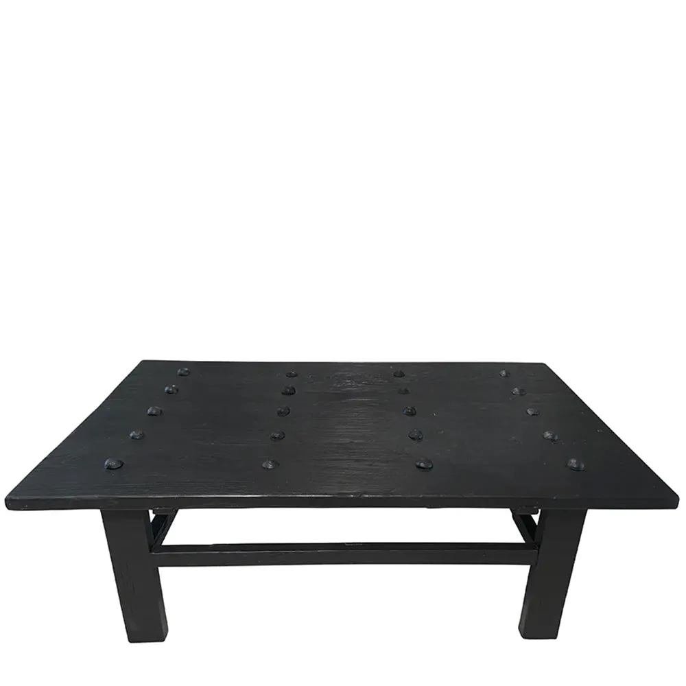 antique elm door coffee table black