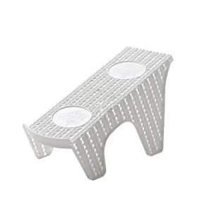 Aosreng Plastic Shoe Organizer Double-Wide Shoe Holder High Heel Shoe Cleaning Shoes Storage Holder Bedroom Slippers Boots Stand Shelf White