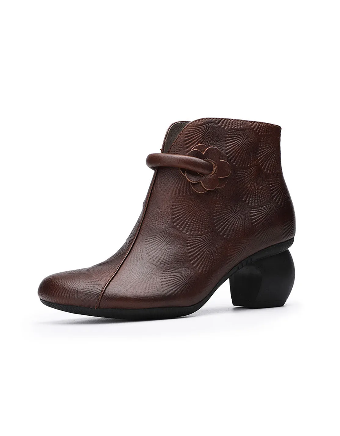 Autumn Winter Leather Comfortable Chunky Boots