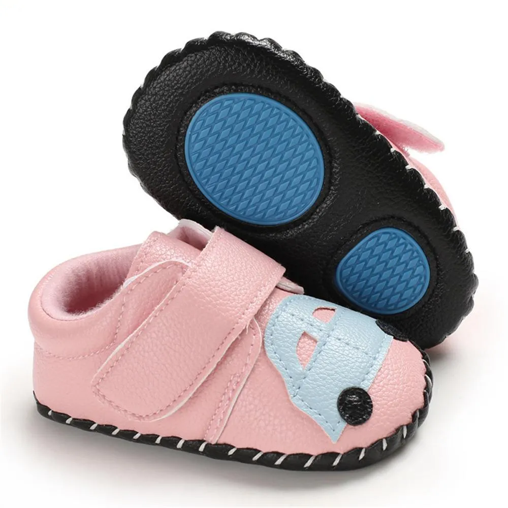 Baby Unisex PU Car Magic Tape Flats Toddler Shoes Wholesale