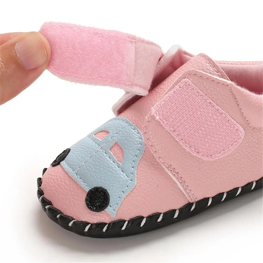 Baby Unisex PU Car Magic Tape Flats Toddler Shoes Wholesale