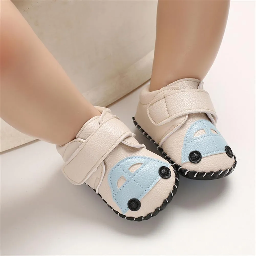 Baby Unisex PU Car Magic Tape Flats Toddler Shoes Wholesale
