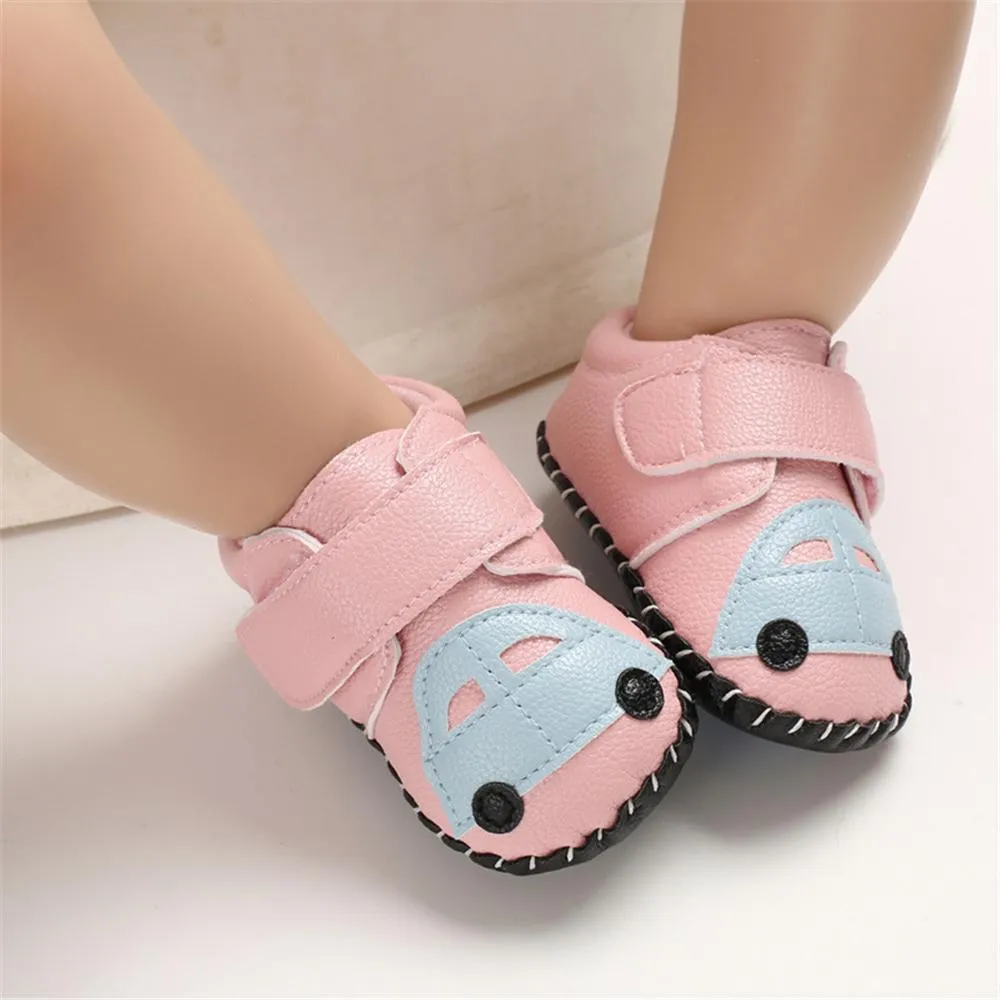 Baby Unisex PU Car Magic Tape Flats Toddler Shoes Wholesale