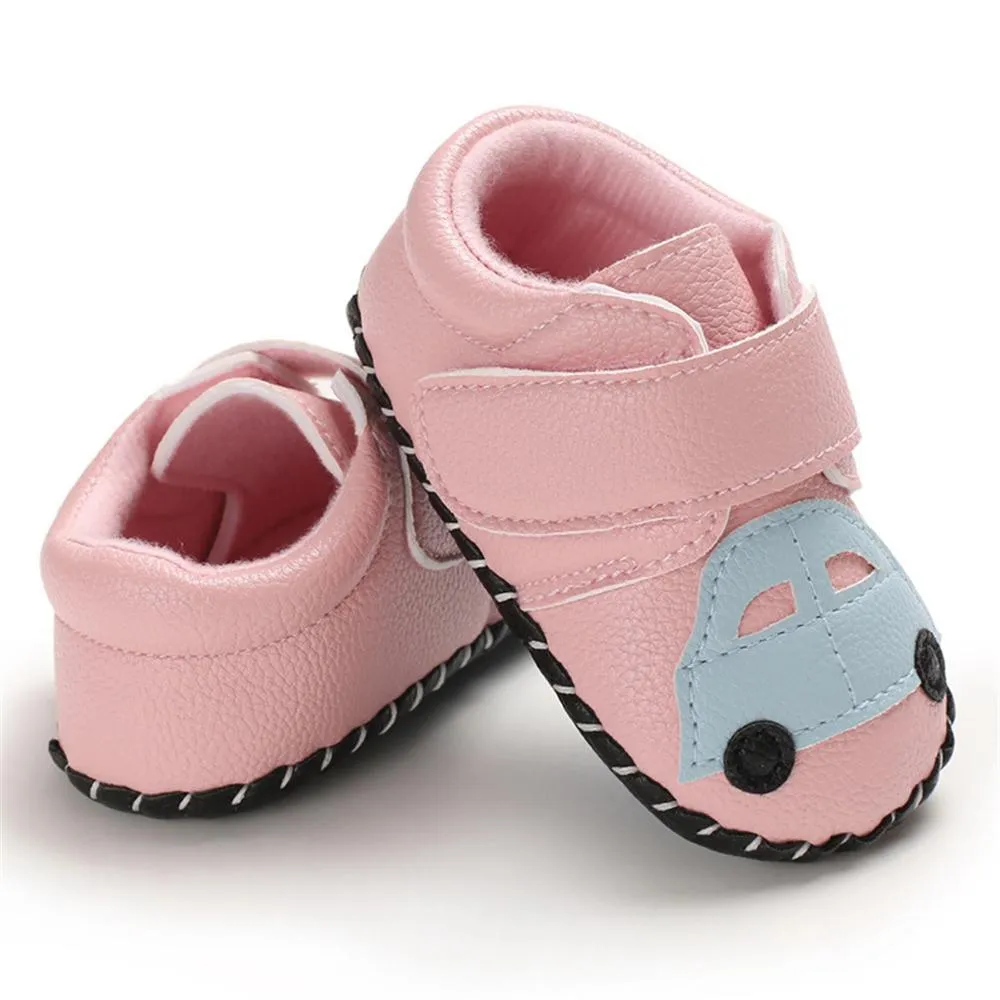 Baby Unisex PU Car Magic Tape Flats Toddler Shoes Wholesale