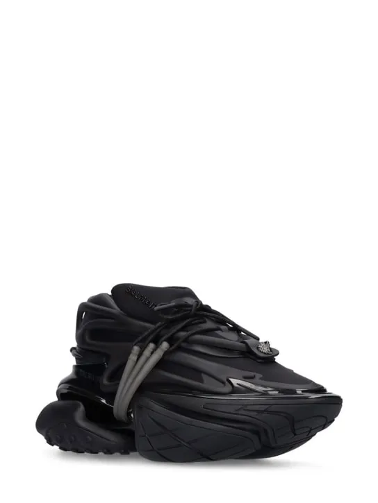 Balmain   Unicorn neoprene &amp; calfskin sneakers 