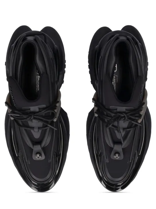 Balmain   Unicorn neoprene &amp; calfskin sneakers 