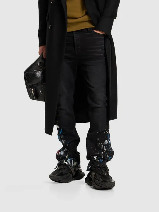 Balmain   Unicorn neoprene &amp; calfskin sneakers 