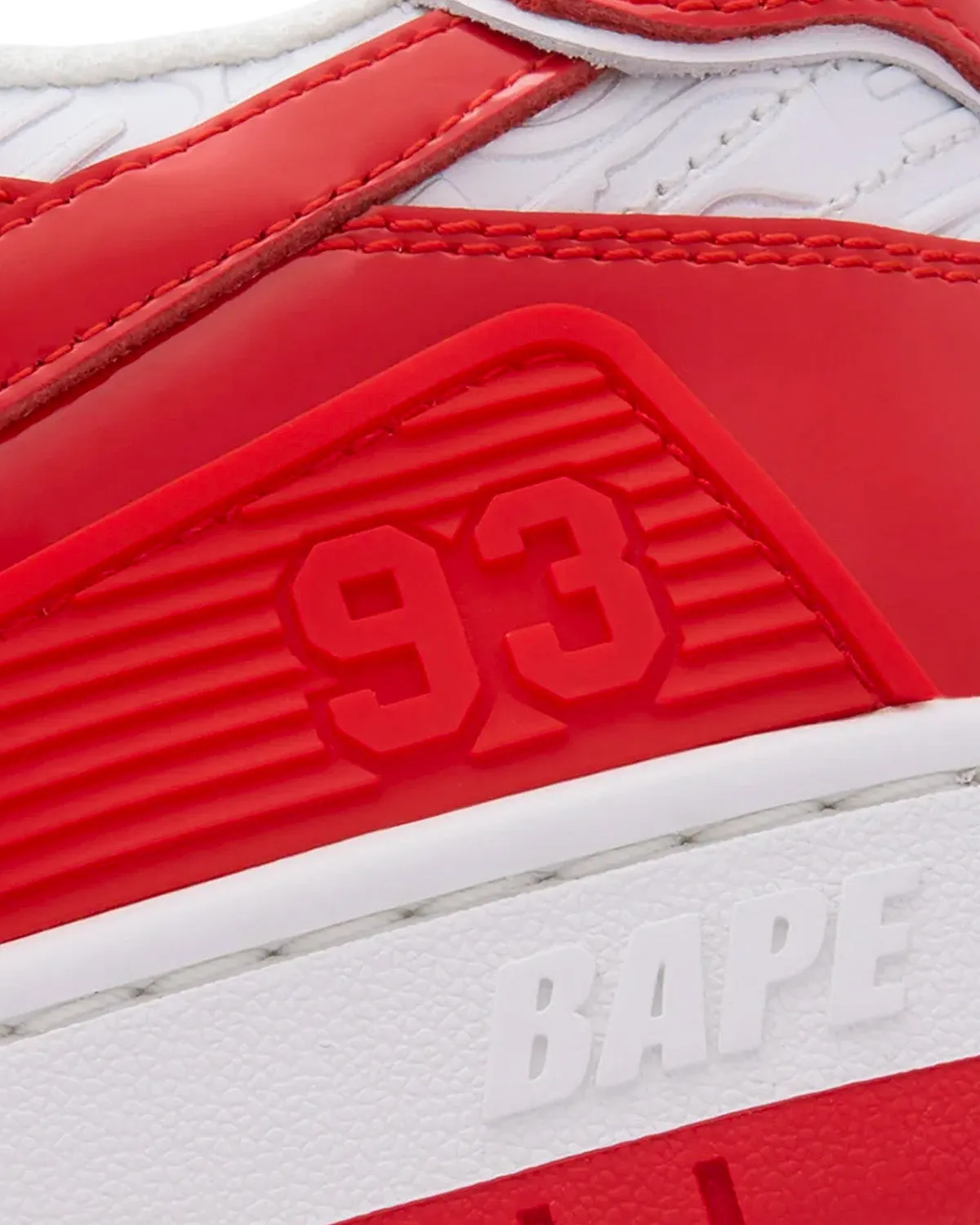 Bape Sk8 Sta #5 Red / White Low Top Sneakers