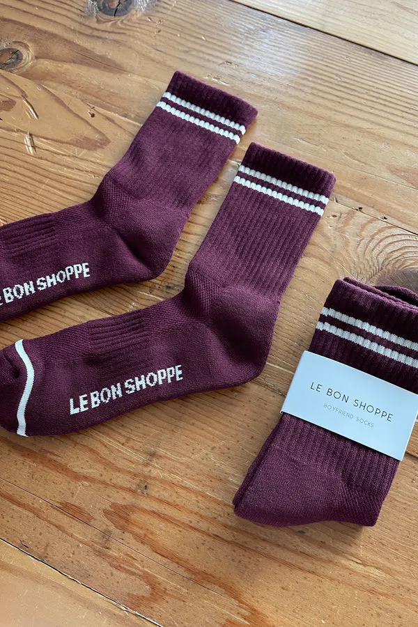 BOYFRIEND SOCKS MAROON