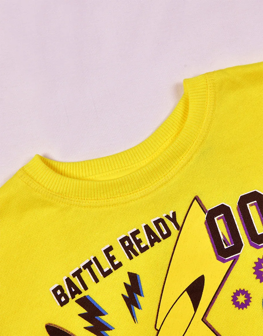 Boy's Fashion Sweat Shirt Printed- Yellow