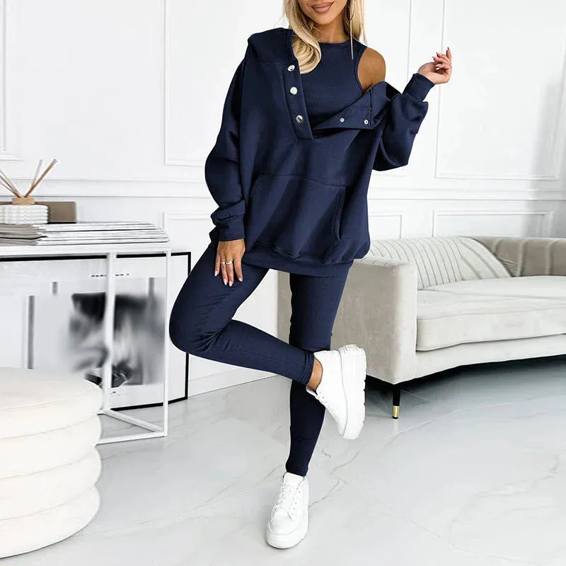 Casual Comfortable New Loose Long Sleeve Fashion High Street Sports Spring Set