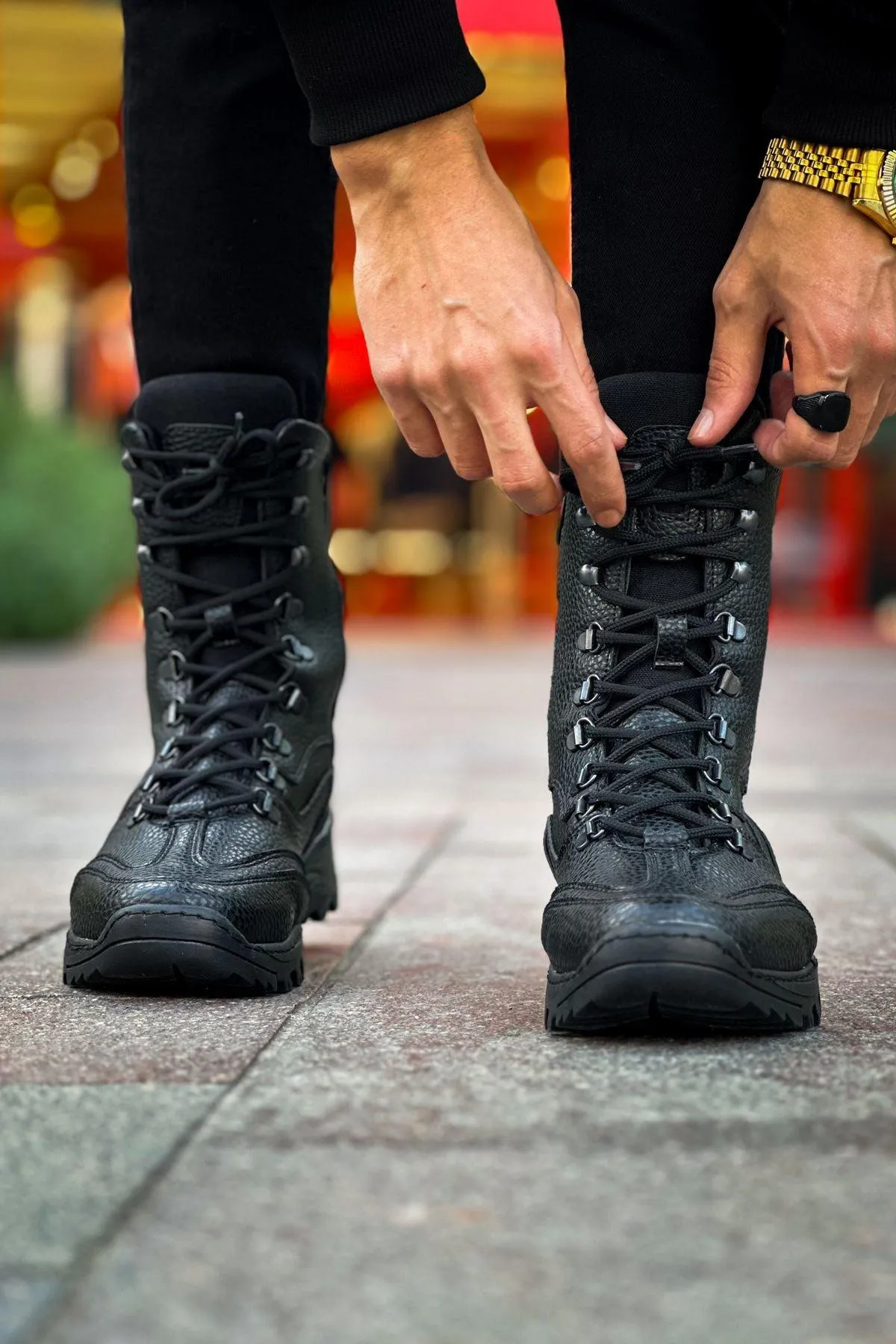 CH051 Men's Black Casual Sneaker Sports Boots