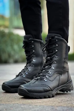 CH051 Men's Black Casual Sneaker Sports Boots