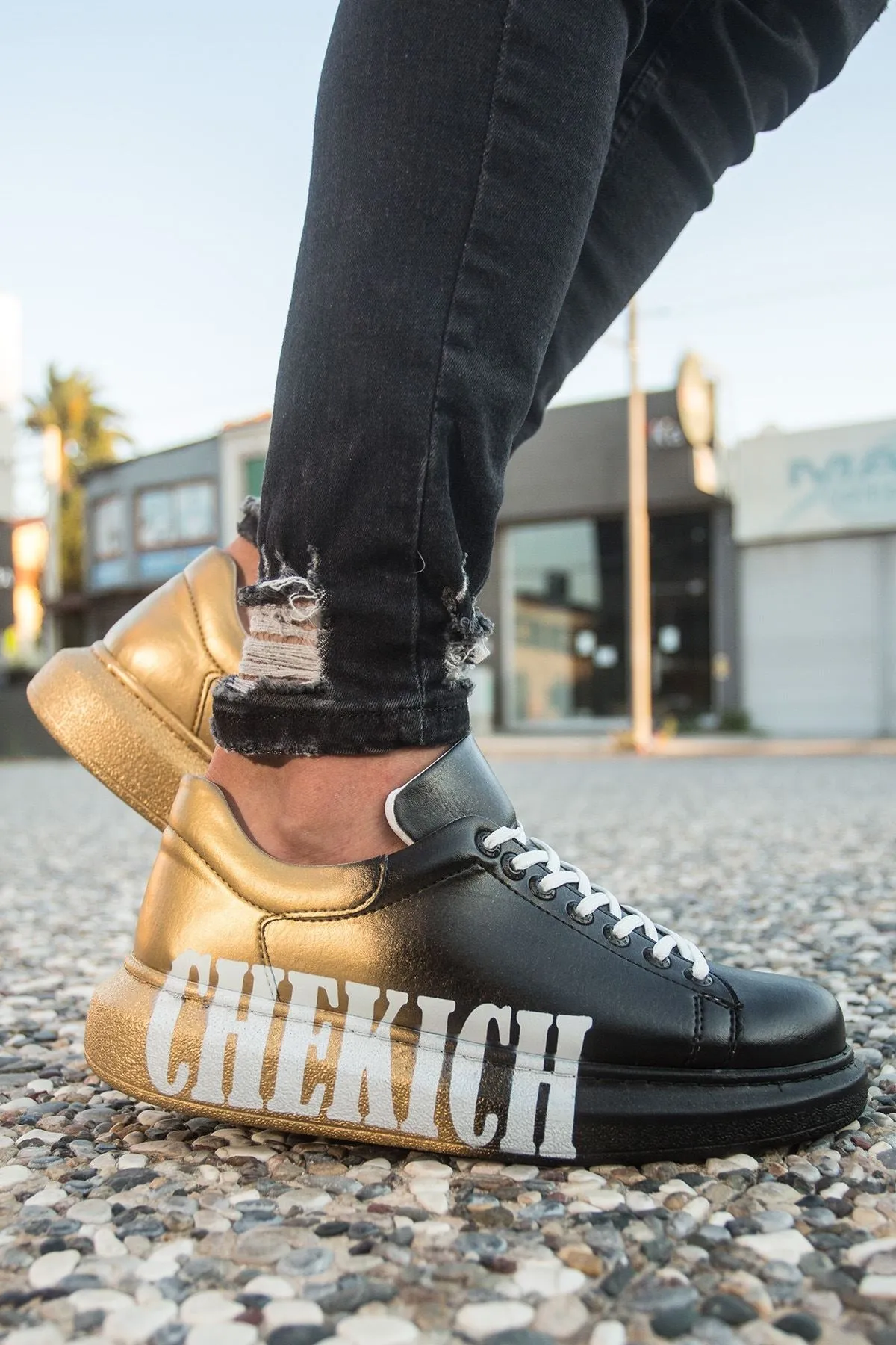 CH254 Men's Unisex Black-Yellow Casual Sneaker Sports Shoesv