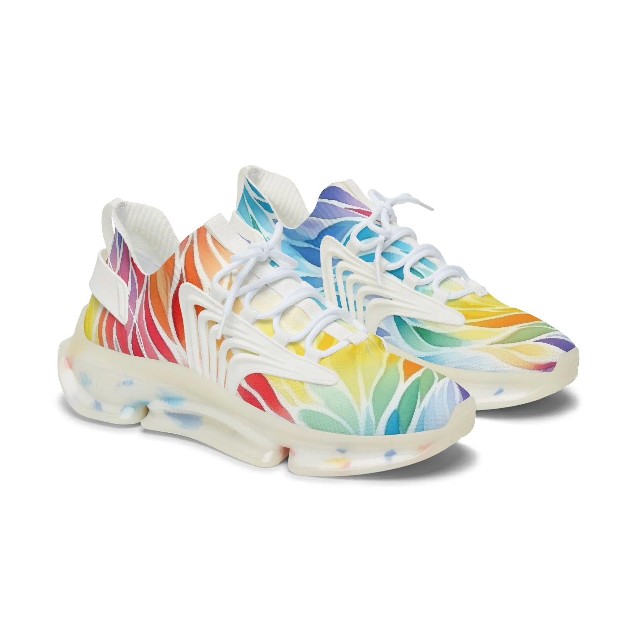 Colored Feathers Women's Mesh Sneakers