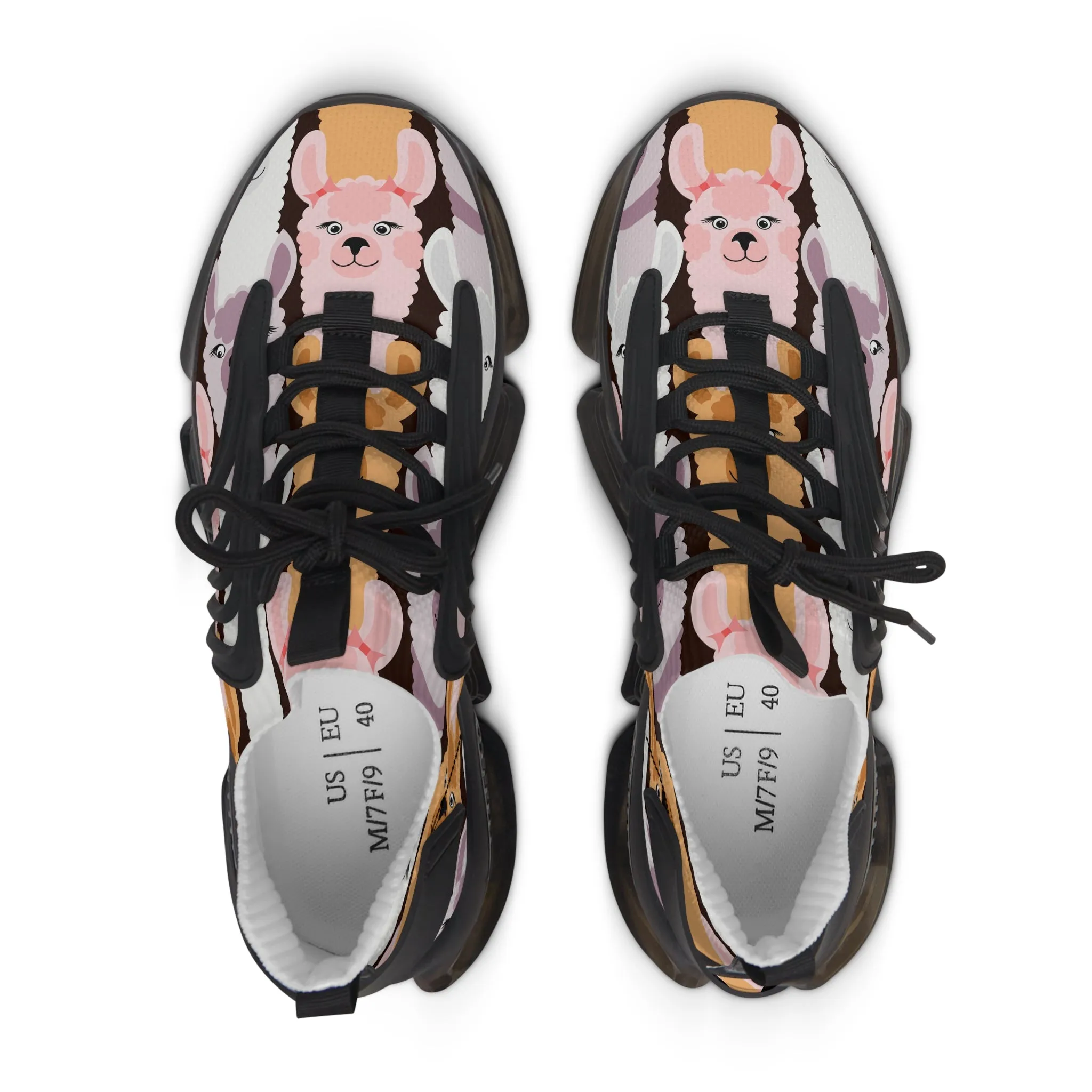 Colorful Llamas Women's Mesh Sneakers