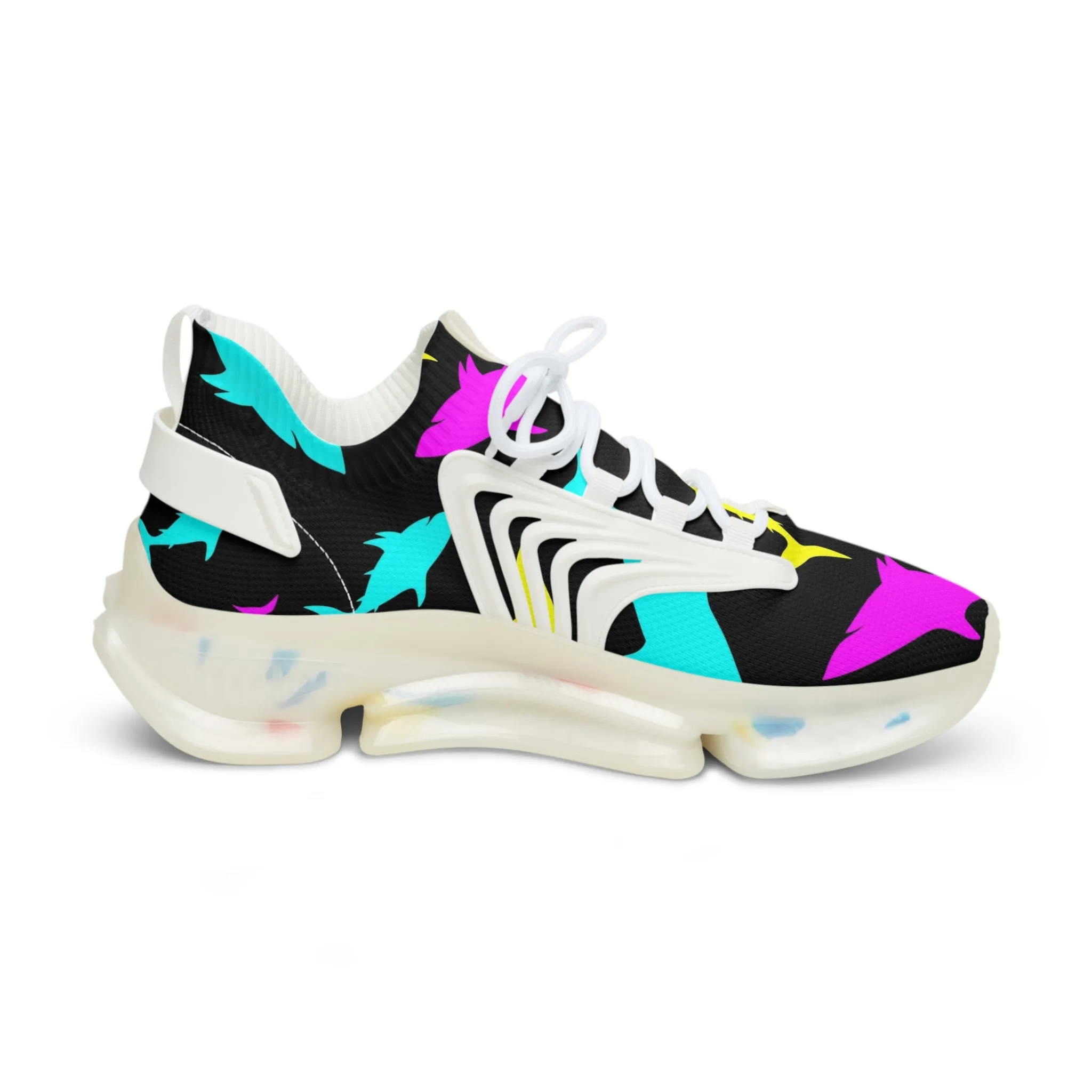 Colorful Sharks Men's Mesh Sneakers