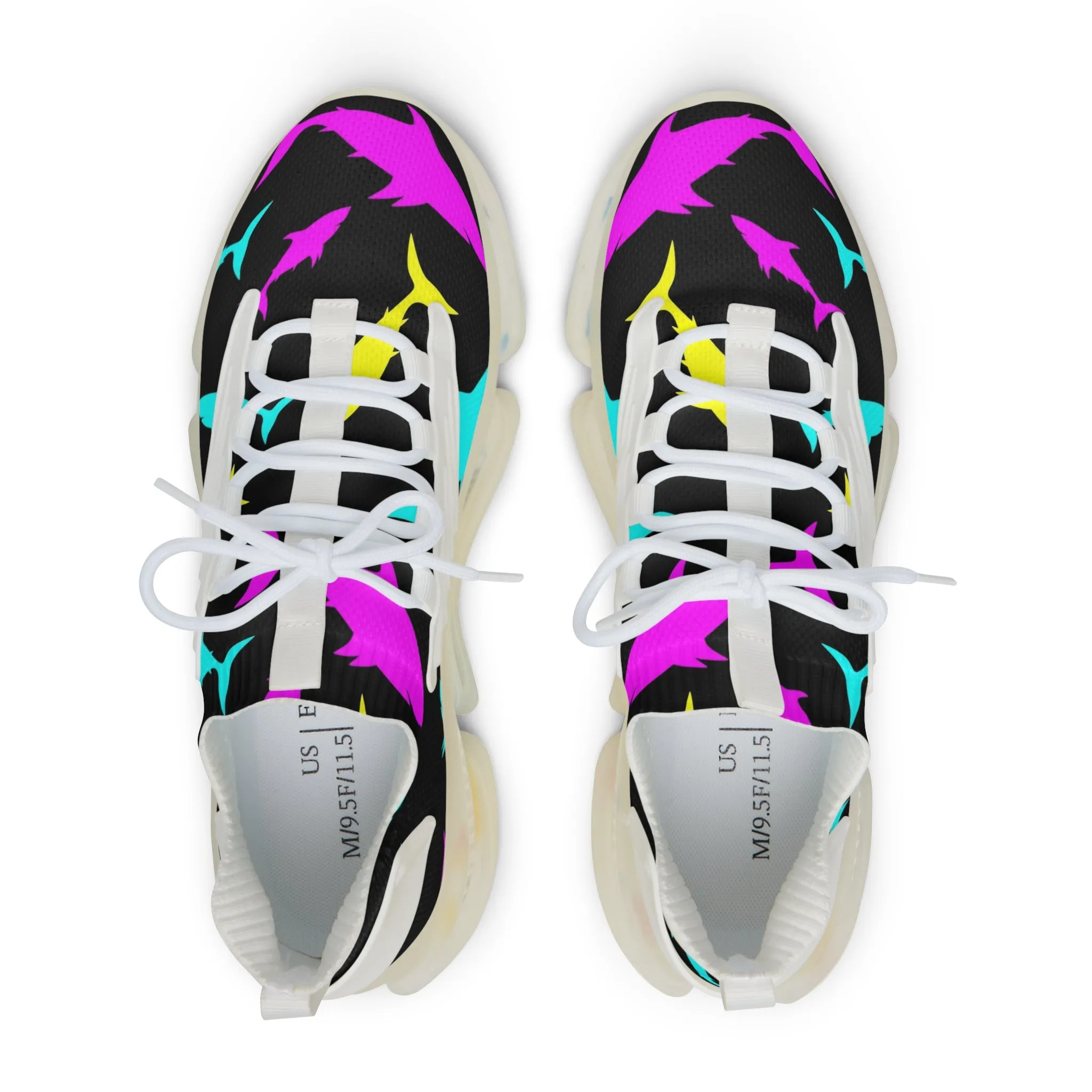 Colorful Sharks Men's Mesh Sneakers