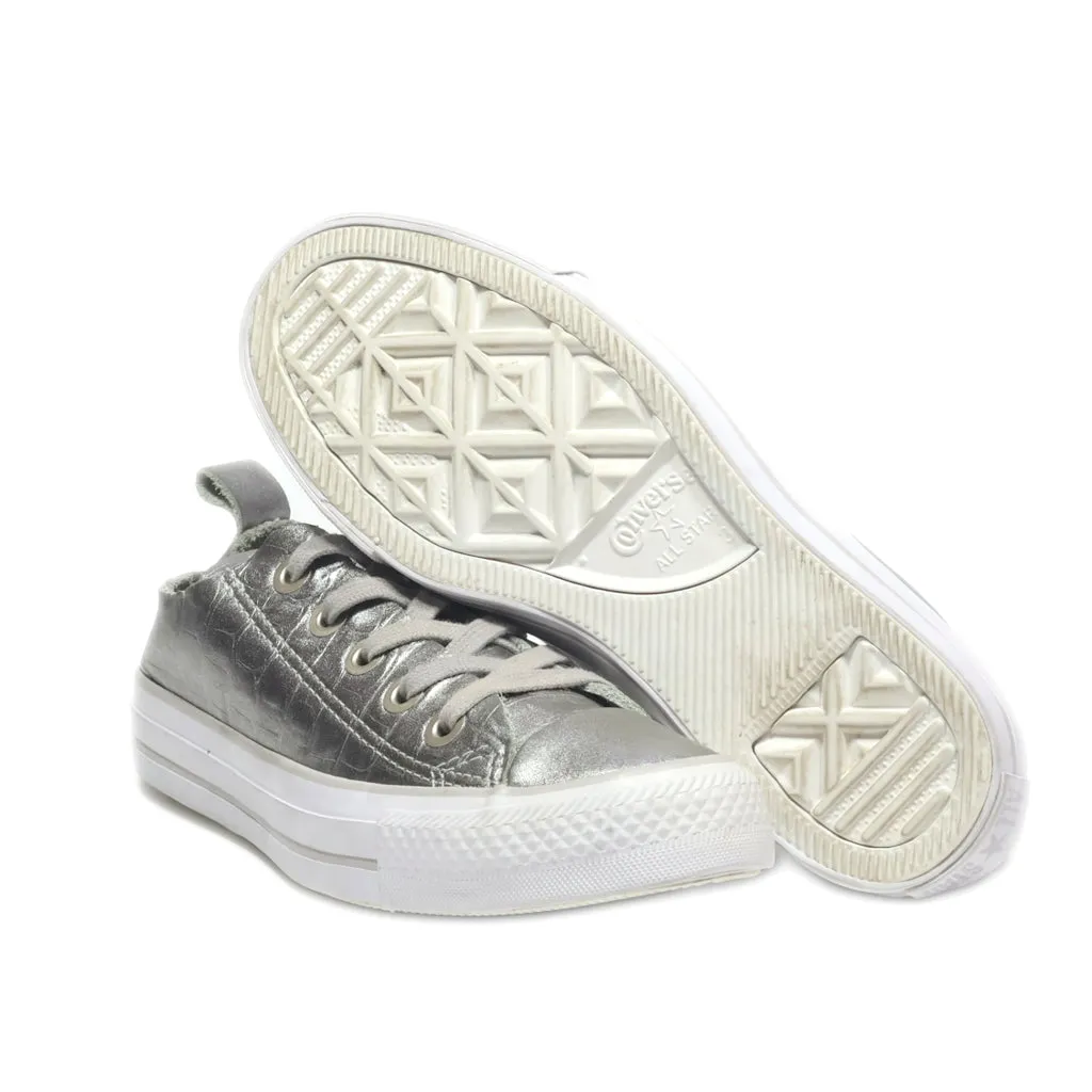 Converse Sneakers Leather Silver Colour For Kids