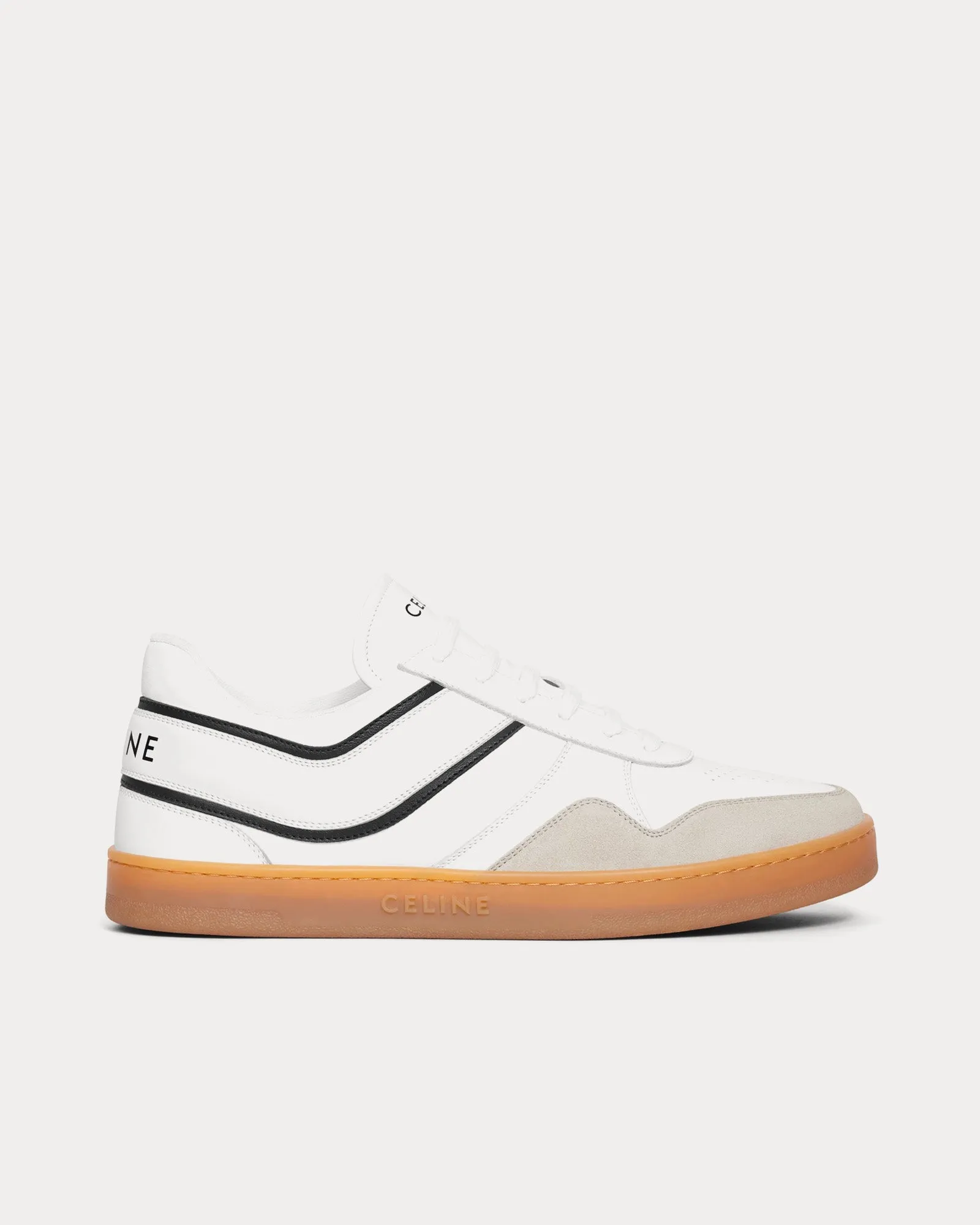 CT-10 Lace-Up Suede & Calfskin Optic White / Grey / Black / Beige Low Top Sneakers