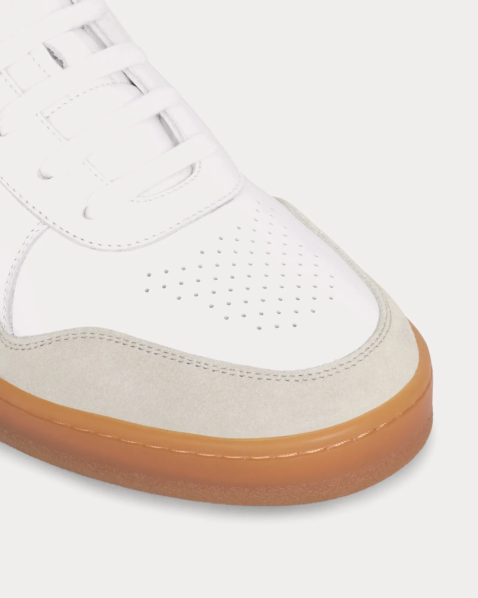 CT-10 Lace-Up Suede & Calfskin Optic White / Grey / Black / Beige Low Top Sneakers
