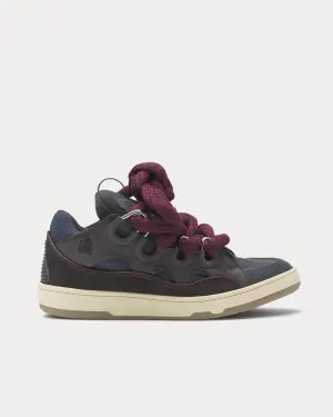 Curb Leather with Snake Laces Shark Grey Low Top Sneakers