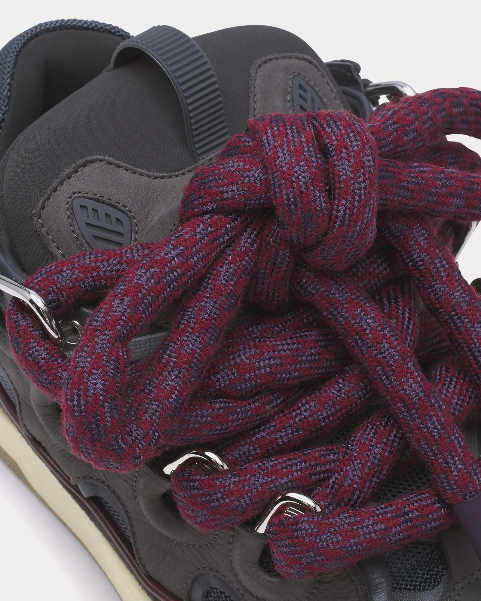 Curb Leather with Snake Laces Shark Grey Low Top Sneakers