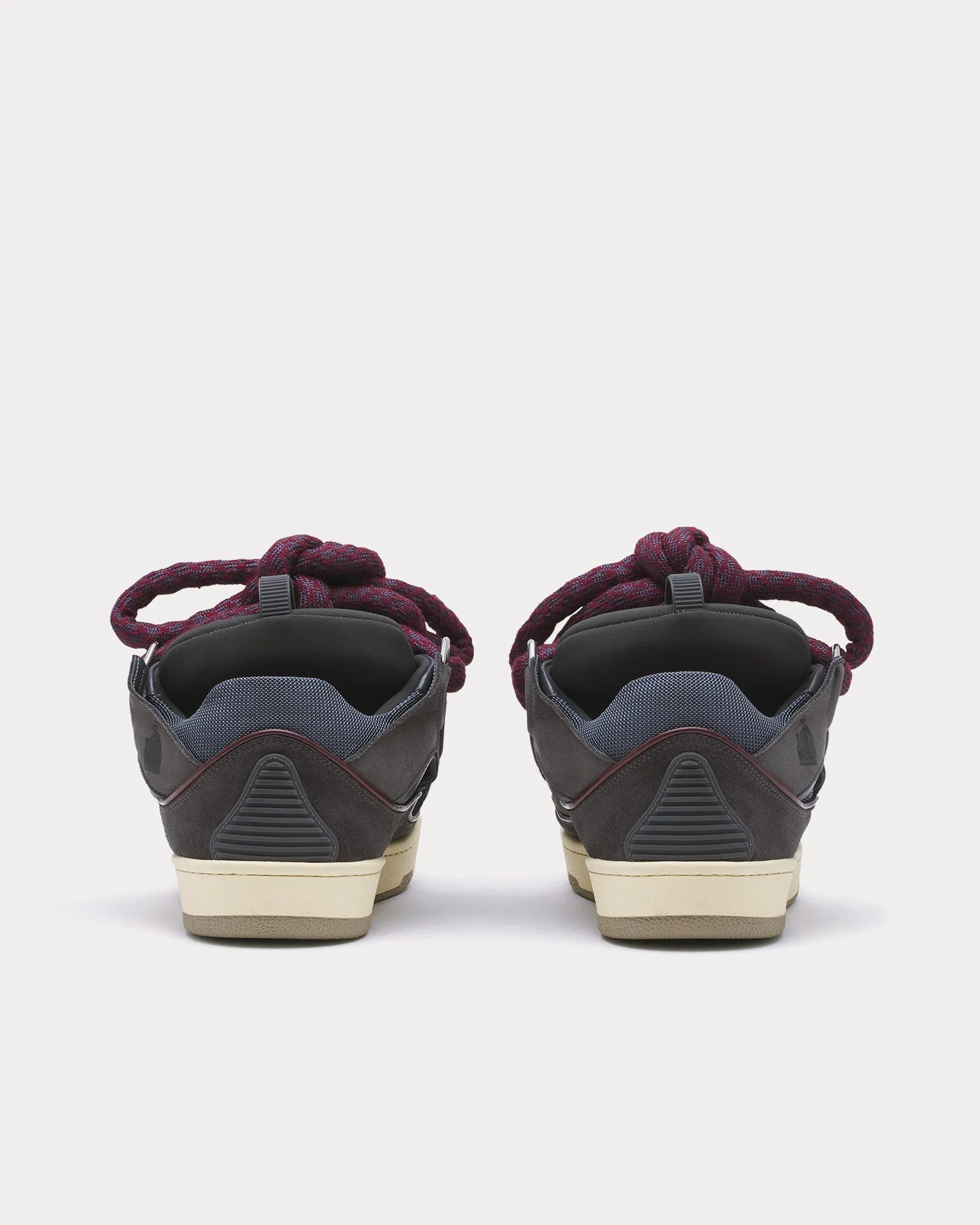 Curb Leather with Snake Laces Shark Grey Low Top Sneakers