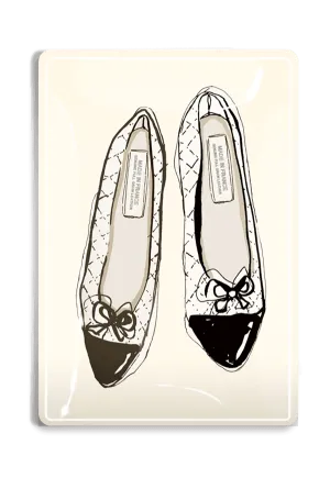 Daphne Ballet Flats Fashion Sketch Decoupage Glass Tray