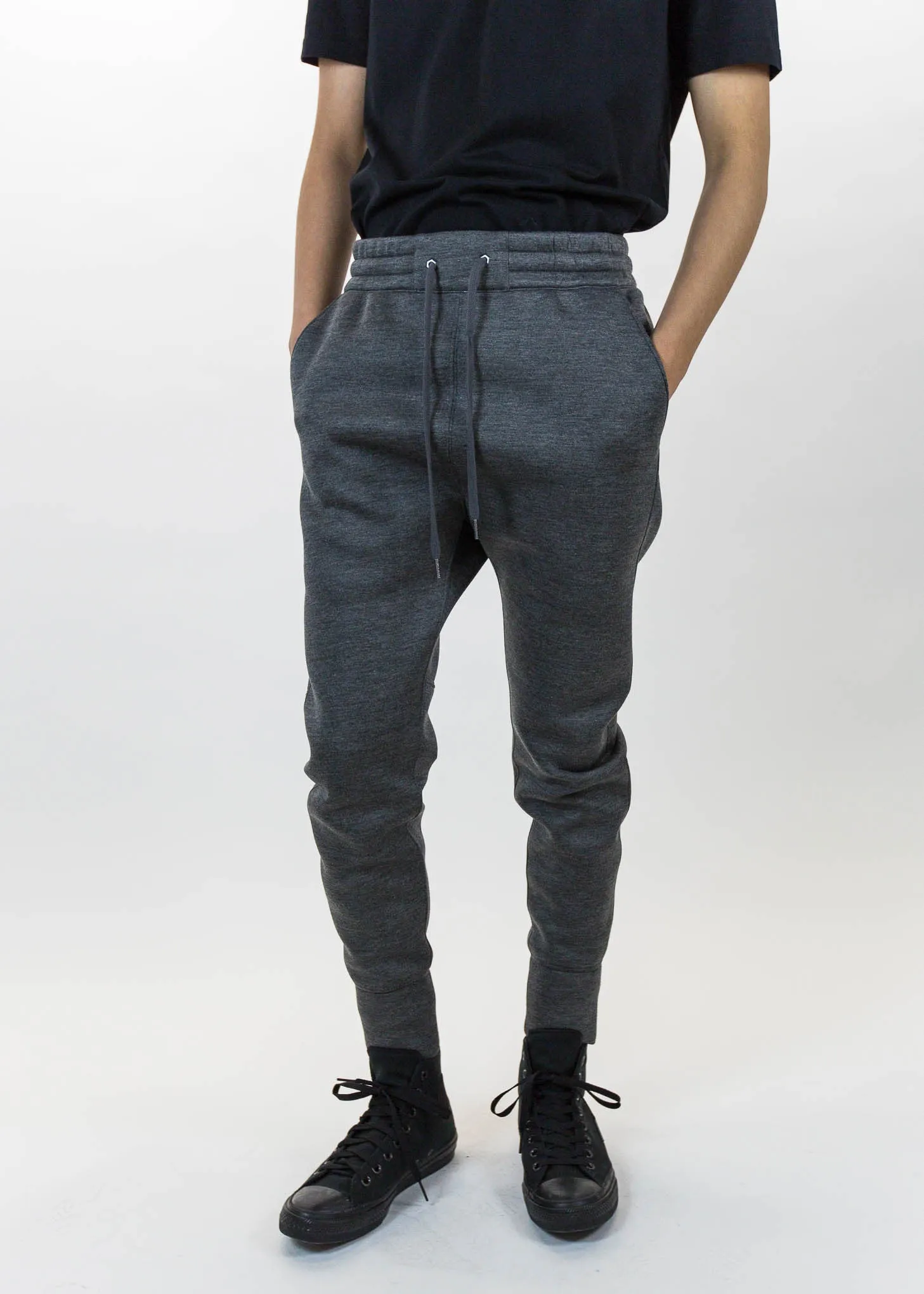 Dark Charcoal Curved Leg Track Pant