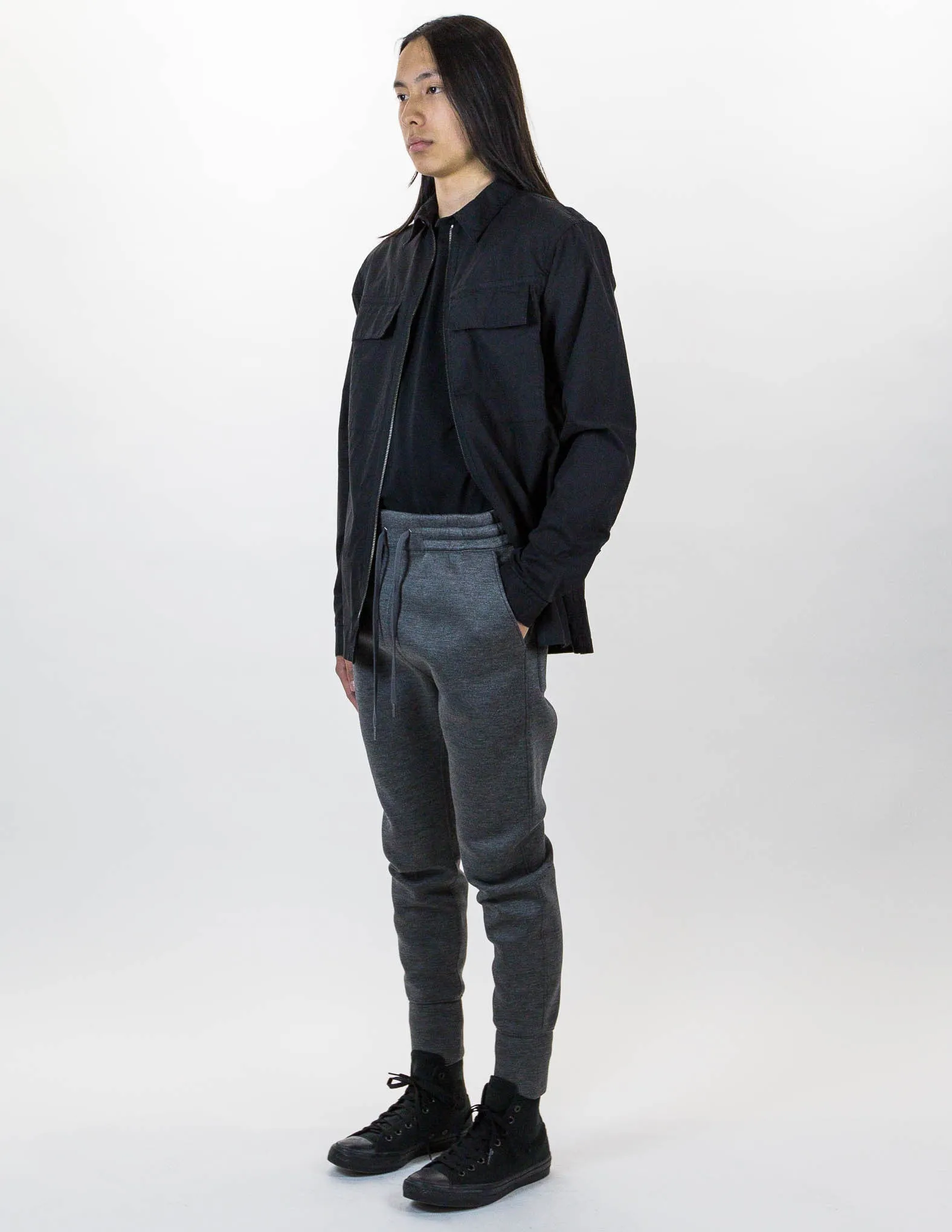 Dark Charcoal Curved Leg Track Pant