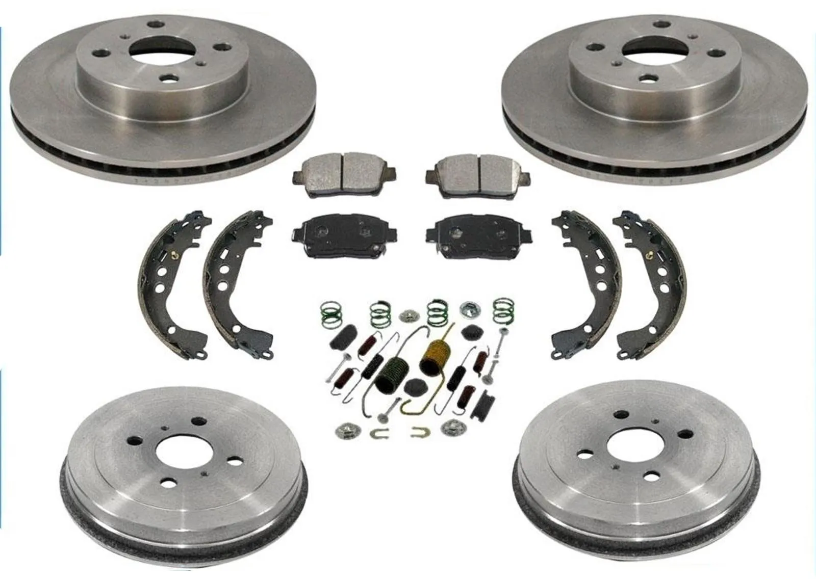 Fits 01-03 Toyota Prius Front Brake Rotors & Ceramic Brake Disc Pads Drums Shoes