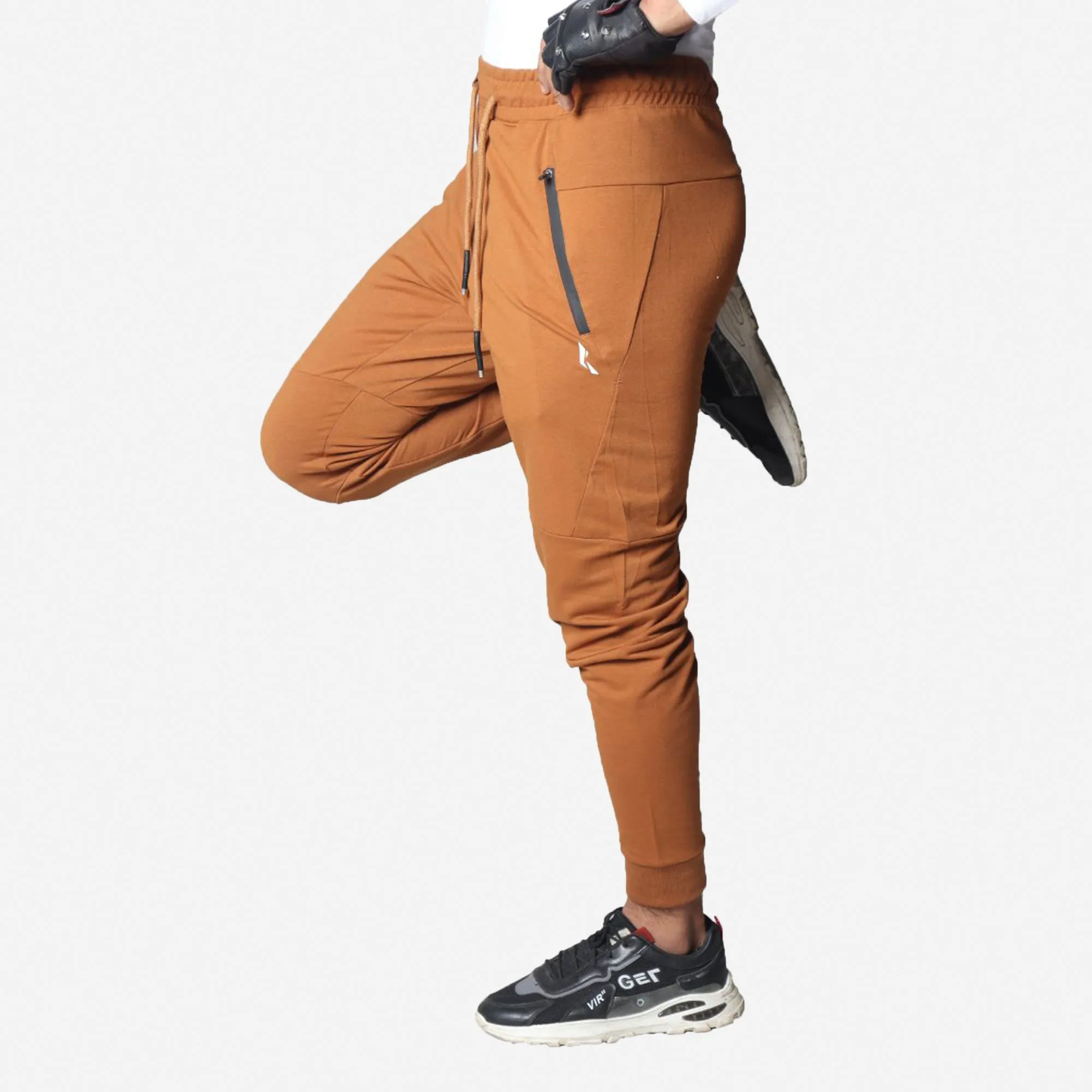 French Terry Trousers For Sports Casual Fitness Jogging - Caramel