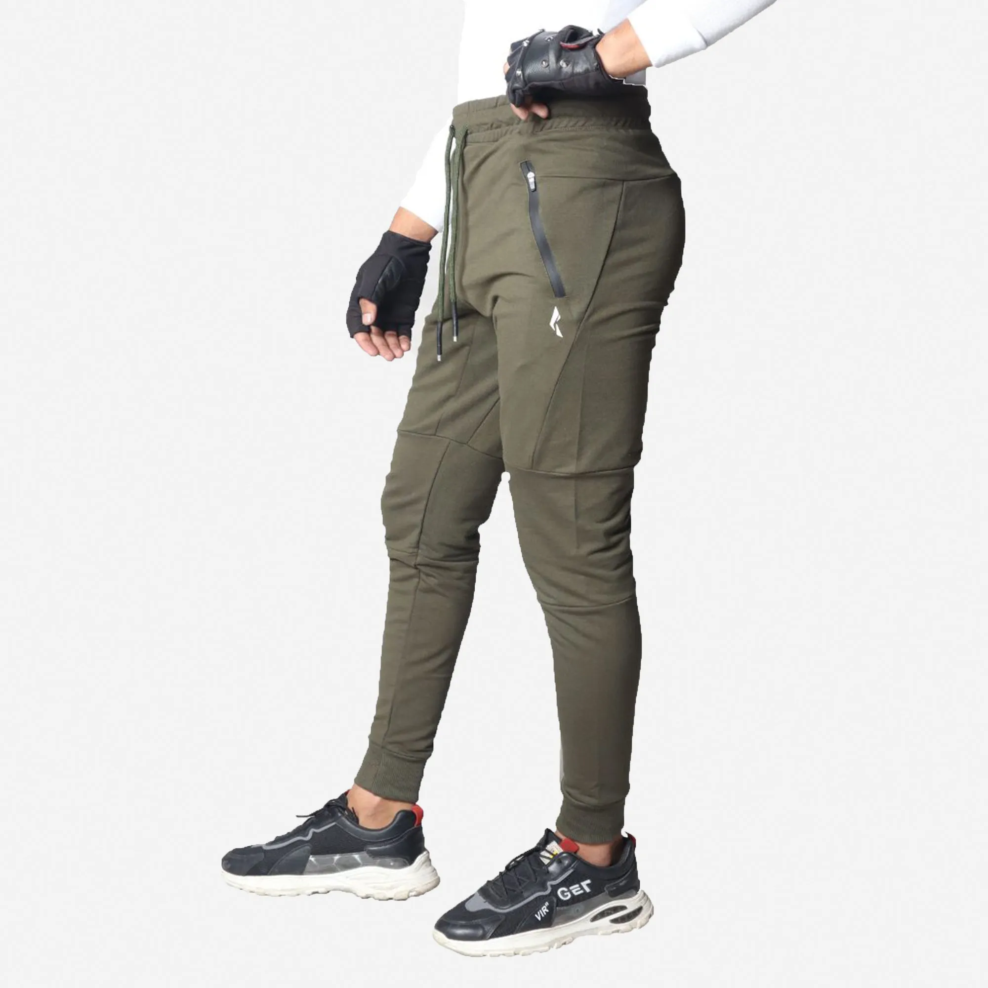 French Terry Trousers For Sports Casual Fitness Jogging - Lime Green