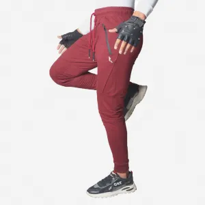 French Terry Trousers For Sports Casual Fitness Jogging - Maroon