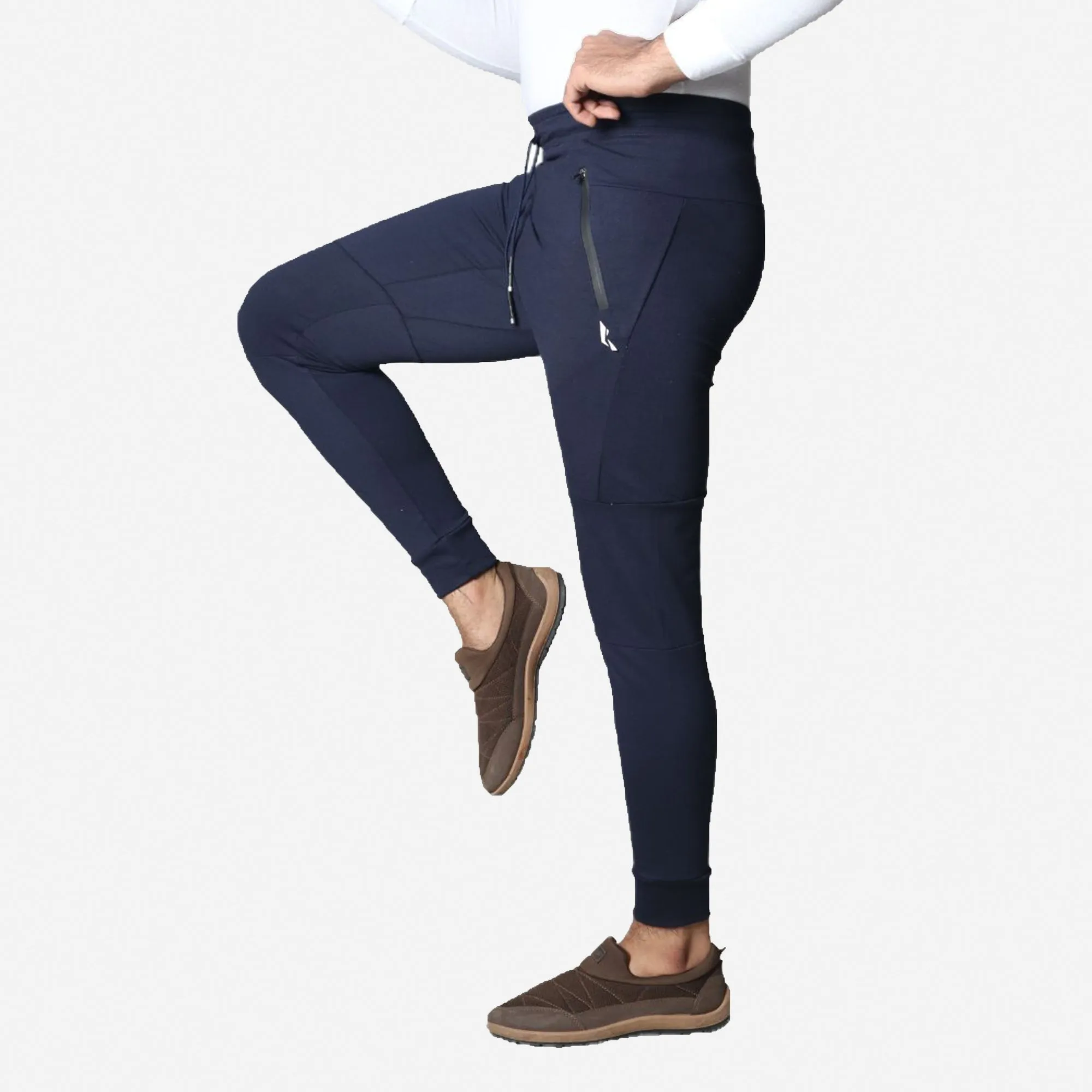 French Terry Trousers For Sports Casual Fitness Jogging - Navy Blue